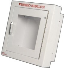 AED Cabinet with Alarm, Semi-Recessed