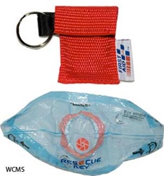 CPR Rescue Breather Faceshield Keychain, Red